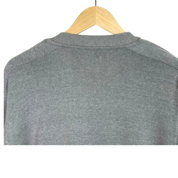 HAGGAR Men's XL Button Up Gray Cardigan Two Pockets Cotton Blend NWT - Picture 6 of 9